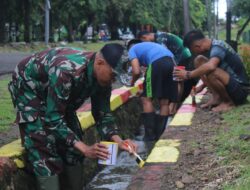 Antusias Personil Kodim 1405/Parepare Melaksanakan Pembersihan Pangkalan