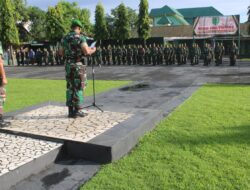 Dandim 1404/Pinrang Pimpin Apel Pengecekan Cuti Gelombang Pertama dan Pelepasan Cuti Lebaran Gelombang Kedua