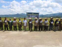 Dandim 1405/Parepare Bersama Forkopimda Kabupaten Barru Hadiri Panen Raya Serentak DiDesa Manupa