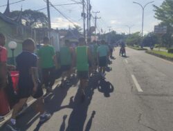 Upaya Menjaga Kebugaran Tubuh Prajurit Kodim 0308/Pariaman Laksanakan Lari Pagi