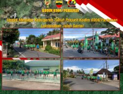 Upaya Menjaga Kebugaran Tubuh Prajurit Kodim 0308/Pariaman Laksanakan Jalan Santai