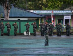 Kepala Staf Korem 181/PVT Memimpin Upacara Tujuh Belasan Bulan April 2025