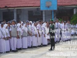 Tanamkan Sikap Nasionalisme Siswa, Pasi Teritorial Korem 182/JO Pimpin Upacara SMA N. 1 Fakfak