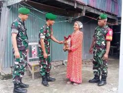 Bentuk Perhatian Dan Upaya Menjalin Tali Asih Dengan Warganya, Koramil 1405-05/Mallusetasi Bagikan Sembako