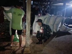 Babinsa Kodim 1404/Pinrang Dampingi Penyerapan Gabah Petani Oleh Bulog Hingga Malam Hari