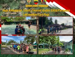 Jaga Kebugaran Tubuh, Personil Kodim 0308/Pariaman Laksanakan Lari Pagi