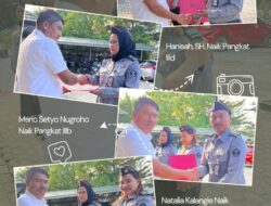 Kepala Bapas Kelas I Palu Sematkan Tanda Kenaikan Pangkat Lima Pegawai