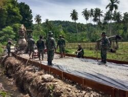 Sasaran Fisik Peningkatan Badan Jalan di TMMD ke-124 Kodim 0107/Aceh Selatan Masuk Tahap Pengecoran