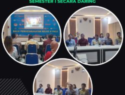 Kepala Bapas Kelas I Palu Pimpin Jajaran Ikuti Rapat Evaluasi Kinerja Pemasyarakatan Semester I Secara Daring