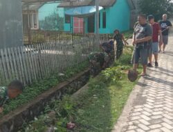 Danramil-03/Mattiro Bulu Kodim 1404/Pinrang Pimpin Kerja Bakti Bersihkan Saluran Air