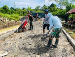Satgas TMMD ke 124 Kodim 1502/Masohi mulai melaksanakan penimbunan material di jalan usaha Tani