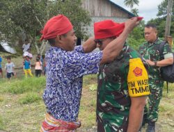 Disambut tarian cakalele,Tim Wasev Tinjau Kegiatan TMMD ke 124 Kodim 1502/Masohi