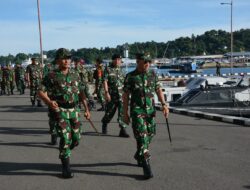 Danrem 181/PVT Sambut Kedatangan Satgas Pamtas RI-PNG di Lantamal XIV Sorong