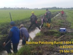 Penuhi Kebutuhan Air Petani, Babinsa Kodim 1404/Pinrang bersama Warga Bersihkan Saluran Irigasi