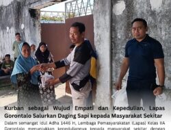 Kurban sebagai Wujud Empati dan Kepedulian, Lapas Gorontalo Salurkan Daging Sapi kepada Masyarakat Sekitar