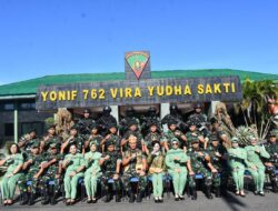 Pangdam XVIII/Kasuari Kunjungi Yonif 762/Vira Yudha Sakti, Tegaskan Komitmen Pembinaan Prajurit dan Keluarga Besar TNI