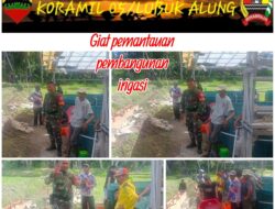 Babinsa Nagari Sungai Abang Pantau Pembangunan Irigasi