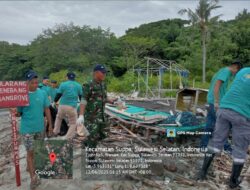 Koramil-01/Suppa Kodim 1404/Pinrang Laksanakan Kerja Bhakti Bersihkan Pantai
