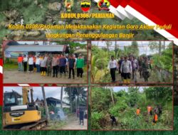 Kodim 0308/Pariaman Melaksanakan Kegiatan Goro Akbar Peduli Lingkungan Penanggulangan Banjir