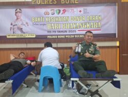Sambut HUT Bhayangkara Ke-79, Danrem 141/Tp Ikut Mendonorkan Darah, Wujudkan Keharmonisan TNI-Polri untuk Masyarakat