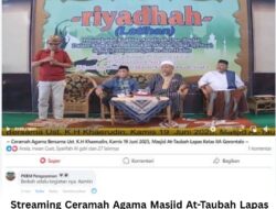 Streaming Ceramah Agama Masjid At-Taubah Lapas Gorontalo Jadi Media Dakwah dan Transparansi