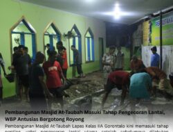 Pembangunan Masjid At-Taubah Masuki Tahap Pengecoran Lantai, WBP Antusias Bergotong Royong
