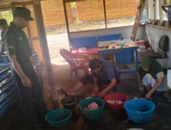 Babinsa Koramil 03/Meukek Sambangi Pedagang Ayam Potong, Beri Motivasi dan Ingatkan Pentingnya Kebersihan