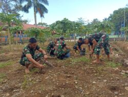 Personel Koramil 1405-08/Tanete Riaja Manfaatkan Lahan Kosong Untuk Menanam Sayuran Dan Budidaya Ikan