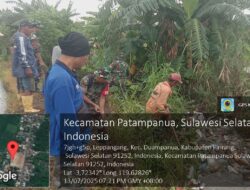 Babinsa Kodim 1404/Pinrang Bersama Warga Bersihkan Saluran Irigasi