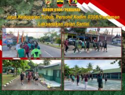 Jaga Kebugaran Tubuh, Personil Kodim 0308/Pariaman Laksanakan Jalan Santai