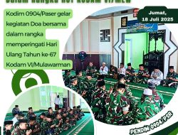 Doa Bersama Di Masjid Kodim 0904/Paser Dalam Rangka HUT KODAM VI/MLW