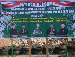 Danrem 181/PVT Sambut Hangat Latihan Bersama PSHT se-Kota dan Kabupaten Sorong : Tumbuhkan Semangat Persaudaraan dan Bela Negara