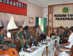 Perkuat Sinergitas TNI-Polri, Dandim 1405/Parepare Sambut Kunjungan Kapolres Parepare
