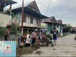 Peduli Kebersihan, Koramil-01 Kodim 1404/Pinrang Kerja Bakti Pembersihan Saluran Air
