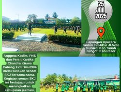 Kodim 0904/Psr Rutin Laksanakan Senam SKJ