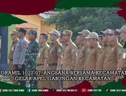 Koramil 1022-07/Angsana Hadiri Apel Gabungan Muspika Kecamatan Angsana