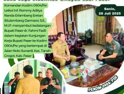 Kunker Bupati Paser Ke Kodim 0904/Psr Guna Jaga Stabilitas Wilayah Kab. Paser