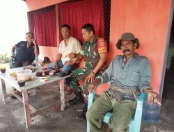 Melalui Komsos Babinsa Koramil 1405-06/Barru Sampaikan Pesan Jaga Ketertiban dan Kebersihan Lingkungan