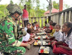 Program “Masariku Peduli Gizi” Wujud Nyata Satgas Pamtas Mobile Yonif 733/Masariku Dukungan Percepatan Pembangunan di Perbatasan
