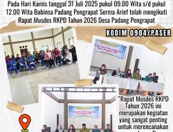 Babinsa Padang Pengrapat Ikuti Rapat Musdes Guna Wujudkan Masa Depan Desa yang Lebih Baik