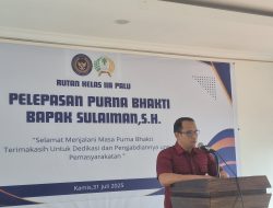 Rutan Palu Lepas Pegawai Purnabakti, Berikan Apresiasi atas Dedikasi