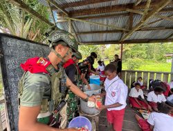 SATGAS PAMTAS MOBILE YONIF 733/MASARIKU WUJUDKAN KEPEDULIAN MELALUI PROGRAM “MASARIKU PEDULI GIZI” DI TANAH PAPUA