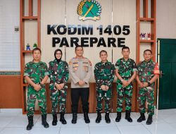 Pererat Silaturahmi Dan Sinergitas, Dandim 1405/Parepare Sambut Kunjungan Kapolres Barru