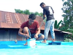 Satgas TMMD ke-125 Kodim 1422/Maros Percepat Pengecatan Bak Penampungan Air Bersih