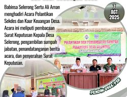 Babinsa Selerong Hadiri Pelantikan Sekdes dan Kaur Keuangan Desa