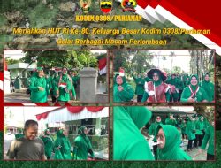 Meriahkan HUT RI Ke-80, Keluarga Besar Kodim 0308/Pariaman Gelar Berbagai Macam Perlombaan
