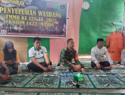 Dansatgas TMMD Kodim 1422/Maros Berikan Penyuluhan Wasbang di Pondok Pesantren