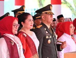 DANREM 141/TP HADIRI UPACARA PENURUNAN BENDERA HUT KE-80 KEMERDEKAAN RI