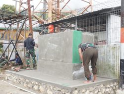 Satgas TMMD ke-125 Kodim 1419/Enrekang Lakukan Pengecatan Sumur Bor di Dusun Kota