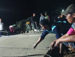 Kejar Target, Satgas TMMD 125 Kodim 1419/Enrekang Lembur Kerjakan Pengecoran Jalan